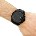 Diesel Mega Chief Chronograph Black Dial Black Steel Strap Watch For Men - DZ4355