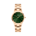 Daniel Wellington Iconic Link Emerald Green Dial Rose Gold Steel Strap Watch For Women - DW00100419