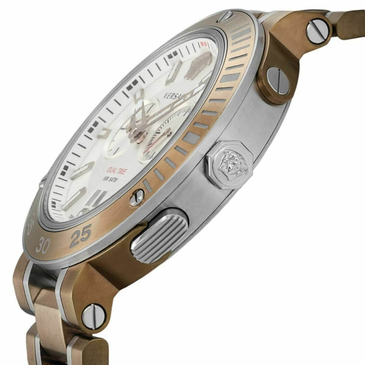 Versace V Extreme Chronograph White Dial Rose Gold Stainless Steel Watch for Women - VCN050017