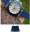 Guess Force White Dial Blue Rubber Strap Watch For Men - W0674G4