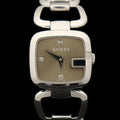 Gucci G Gucci Brown Dial Silver Steel Strap Watch For Women - YA125503