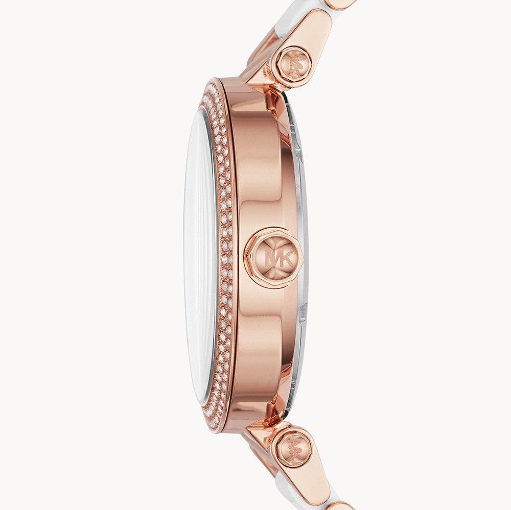 Michael Kors Parker White Dial Two Tone Steel Strap Watch for Women - MK6365