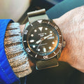 Seiko 5 Sport Automatic Black Dial Green Nylon Strap Watch For Men - SRPD65K4