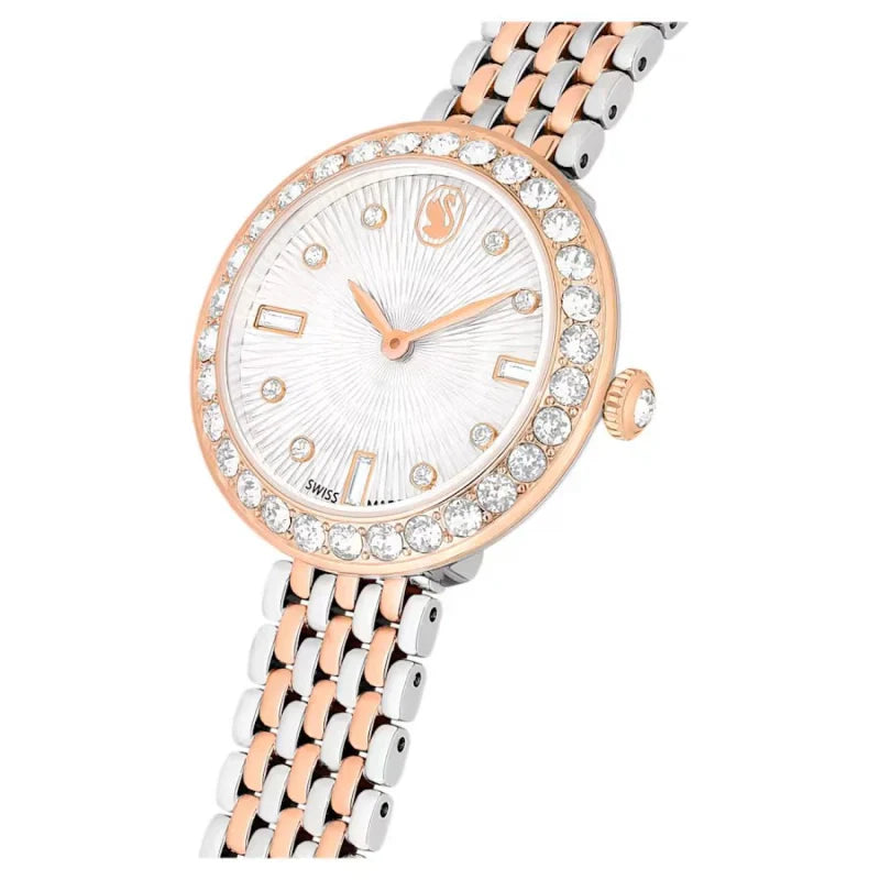 Swarovski Certa Crystals Silver Dial Two Tone Steel Strap Watch for Women - 5672971