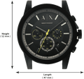 Armani Exchange Outerbanks Chronograph Black Dial Black Silicone Strap Watch For Men - AX1343