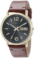 Marc Jacobs Fergus Green Dial Brown Leather Strap Watch for Men - MBM5077