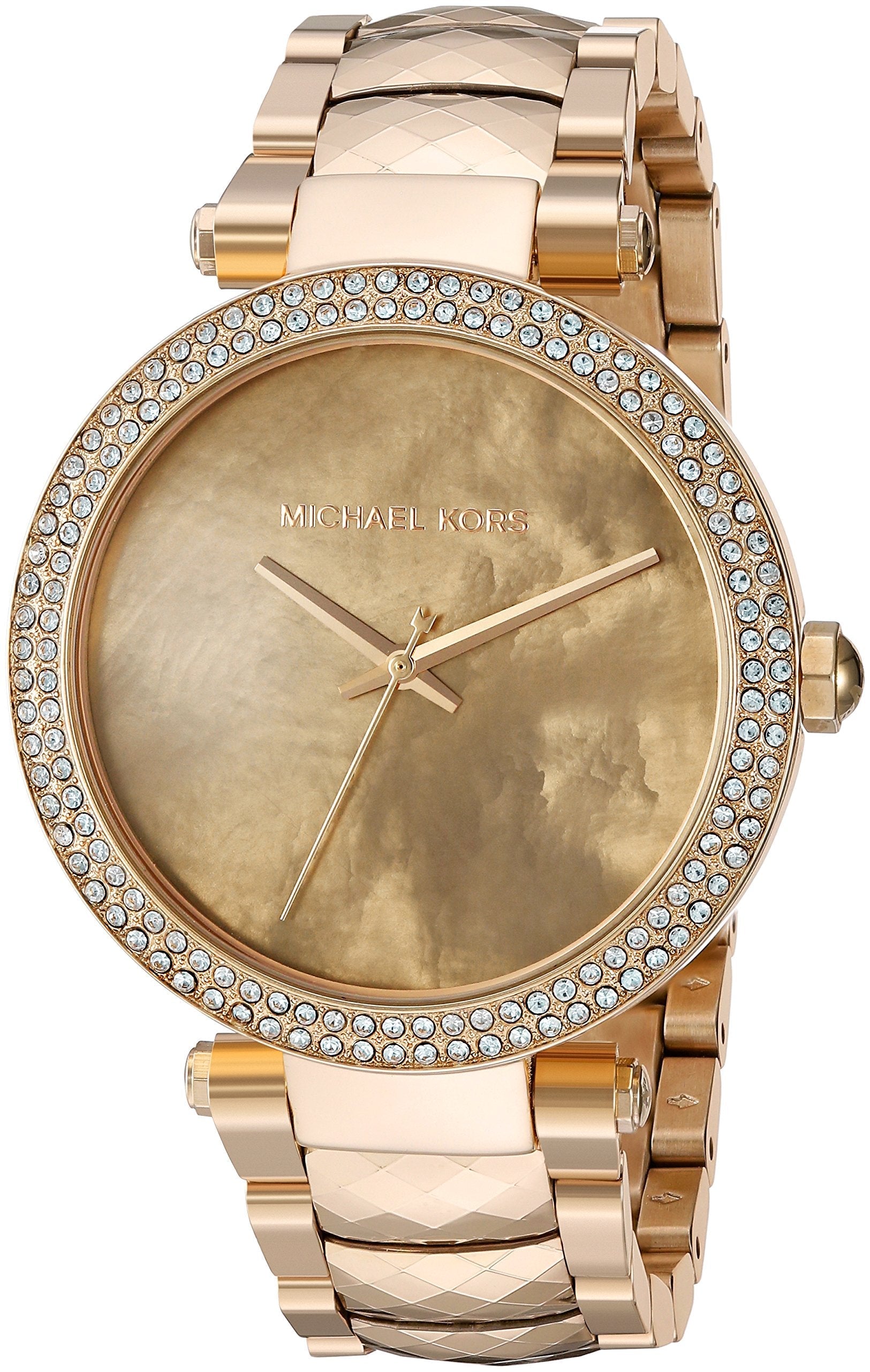 Michael Kors Parker Gold Mother of Pearl Dial Gold Steel Strap Watch for Women - MK6425