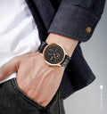 Swarovski Crystalline Hours Black Dial Black Leather Strap Watch for Women - 5295377