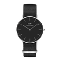 Daniel Wellington Classic Cornwall Black Dial Black Nylon Strap Watch For Women - DW00100149