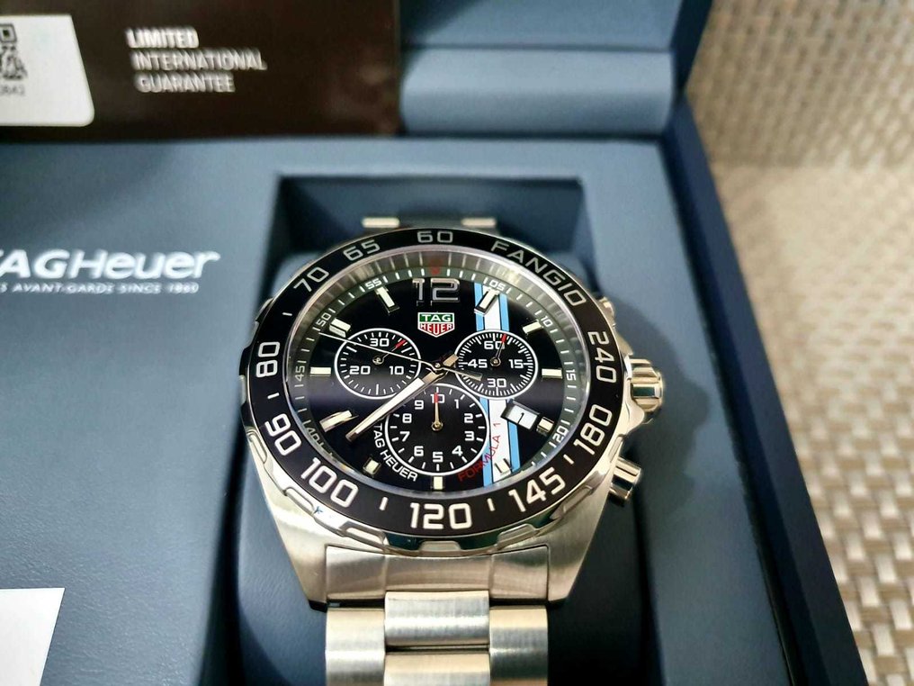 Tag Heuer Formula 1 Chronograph Black Dial Silver Steel Strap Watch for Men - CAZ101H.BA0842