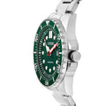 Citizen Promaster Mechanical Green Dial Silver Steel Strap Watch For Men - NJ0129-87X