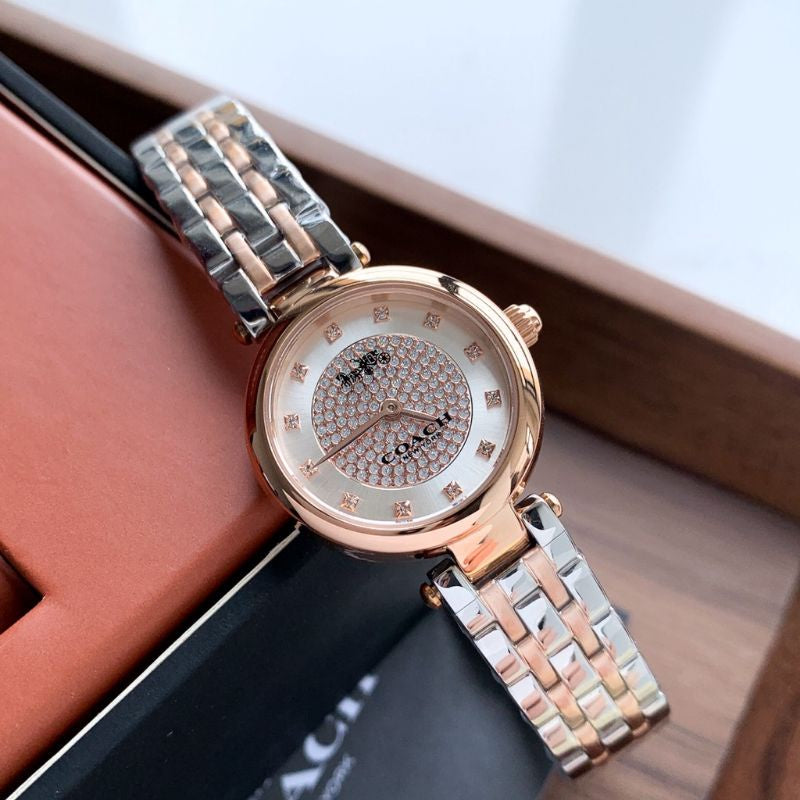Coach Park Silver Dial Two Tone Steel Strap Watch for Women - 14503642