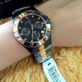 Marc Jacobs Blade Chronograph Grey Dial Two Tone Steel Strap Watch for Women - MBM3180