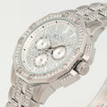 Bulova Crystal Collection Pave Silver Dial with Crystals Silver Steel Strap Watch for Men - 96C134