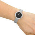 Calvin Klein Firm Black Dial Silver Mesh Bracelet Watch for Women - K3N23121