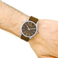 Calvin Klein City Brown Dial Brown Leather Strap Watch for Men - K2G211GK