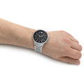 Emporio Armani Sportivo Chronograph Black Dial Silver Steel Strap Watch For Men - AR2460