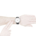 Emporio Armani Classic Quartz Chronograph White Dial Black Leather Strap Watch For Men - AR1807