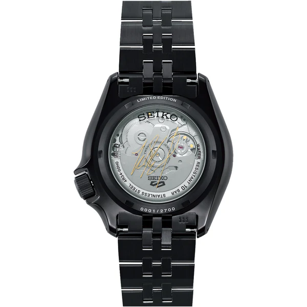 Seiko Automatic SKX GMT Yuto Horigome Limited Edition Black Dial Black Steel Strap Watch For Men - SSK027K1