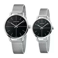 Calvin Klein Even Black Dial Silver Mesh Bracelet Watch for Women - K7B21121