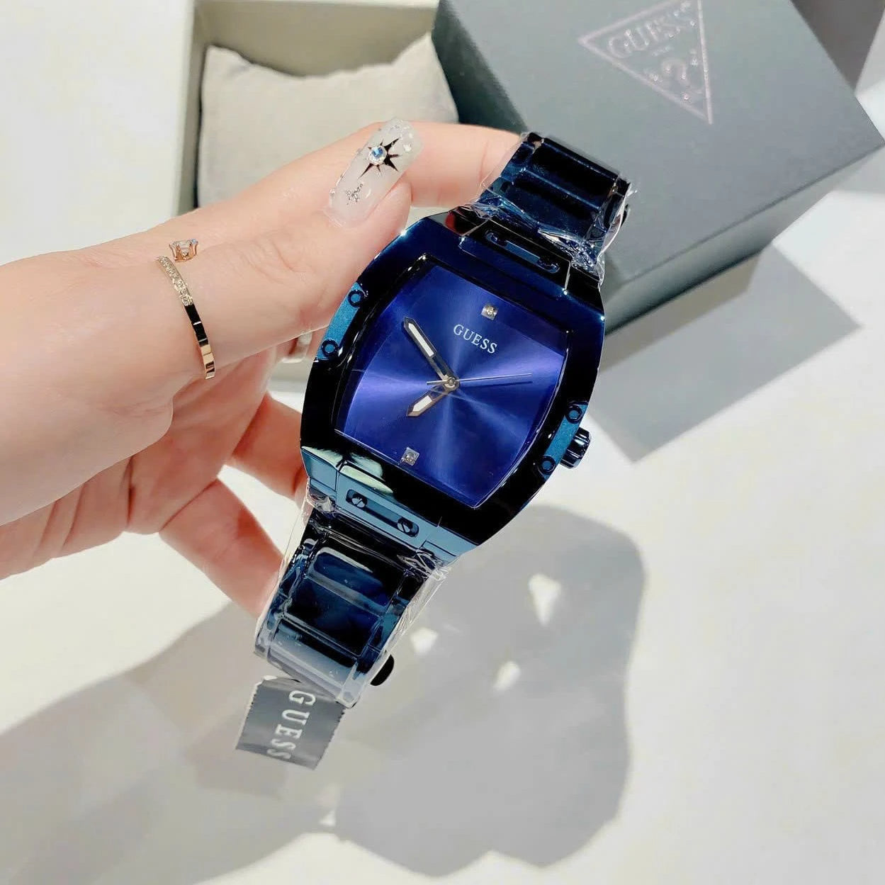 Guess Phoenix Blue Dial Blue Steel Strap Watch for Men  - GW0387G4