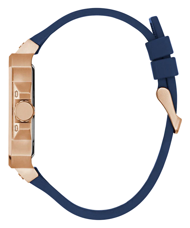 Guess Leo Chronograph Blue Dial Blue Silicone Strap Watch For Men - GW0637G3