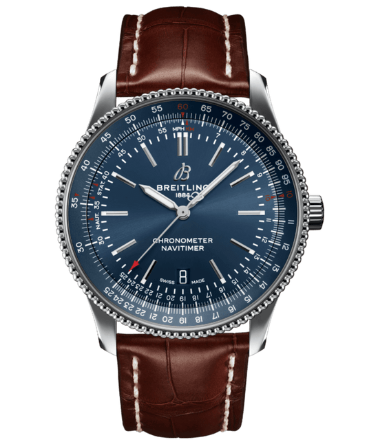 Breitling Navitimer 1 Automatic 41mm Blue Dial Brown Steel Strap Watch for Men - A17326161C1P1