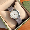 Gucci G Timeless Quartz White Dial Grey NATO Strap Watch For Women - YA1264184