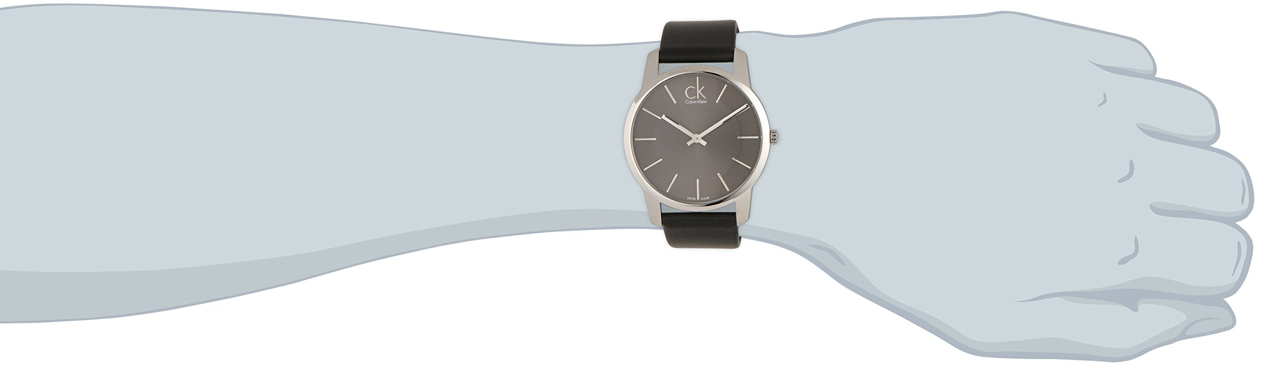 Calvin Klein City Black Dial Black Leather Strap Watch for Men - K2G21107