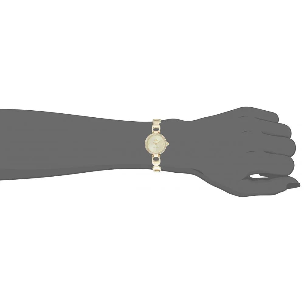 Coach Park Diamonds Gold Dial Gold Steel Strap Watch for Women - 14503171