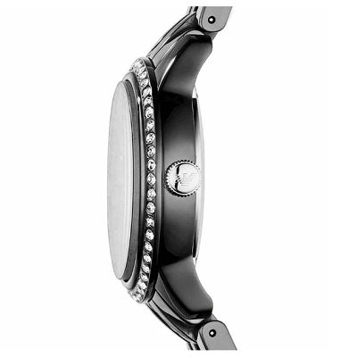 Emporio Armani Crystal Ceramica Black Dial Black Steel Strap Watch For Women - AR1478