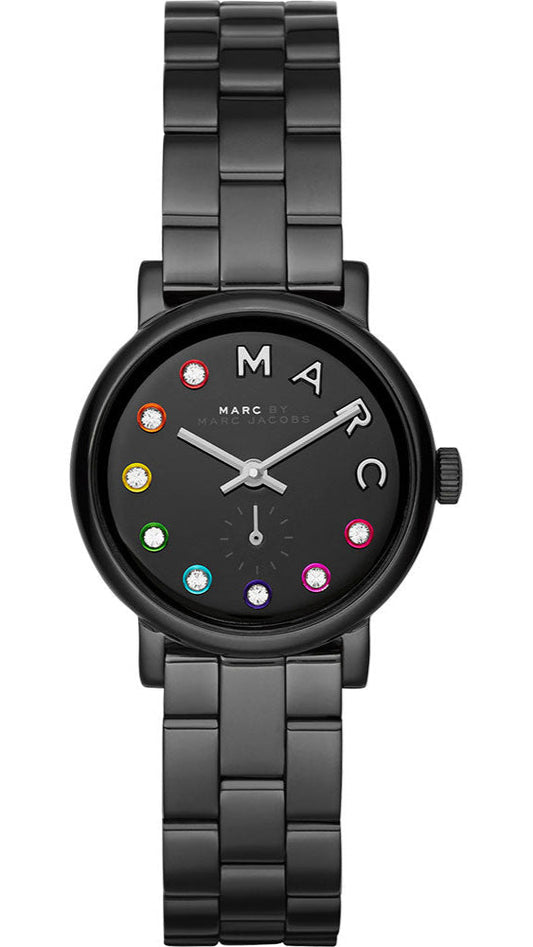 Marc Jacobs Baker Black Dial Black Steel Strap Watch for Women - MBM3425