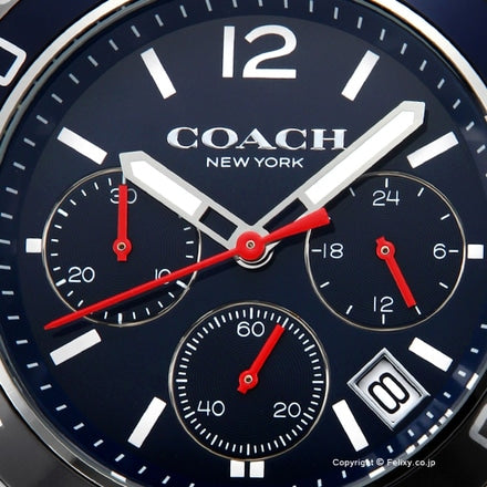 Coach Kent Chronograph Blue Dial Silver Steel Strap Watch for Men - 14602555