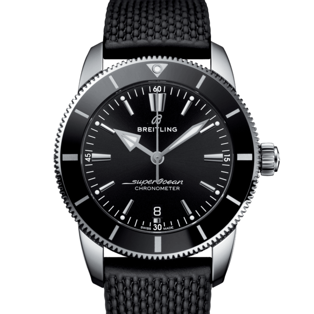 Breitling Superocean Heritage B20 Automatic 44 Black Dial Black Mesh Bracelet Watch for Men - AB2030121B1S1