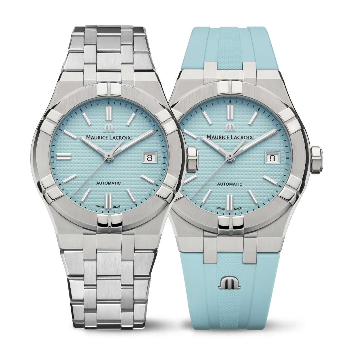 Maurice Lacroix Aikon Automatic Limited Summer Edition Blue Dial Silver Steel Strap Watch For Men - AI6008-SS00F-431-1