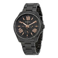 Fossil Cecile Multi Function Crystals Black Dial Black Steel Strap Watch for Women - AM4522