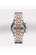 Emporio Armani Chronograph White Dial Two Tone Steel Strap Watch For Men - AR0399