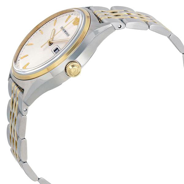 Emporio Armani Cream Dial Two Tone Steel Strap Watch For Men - AR11034