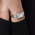 Emporio Armani Gianni T Bar Mother of Pearl Dial Two Tone Steel Strap Watch For Women - AR11146