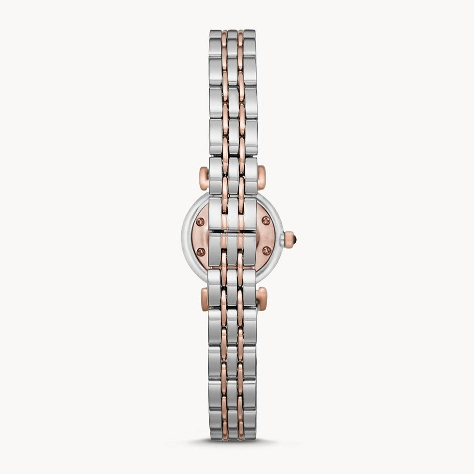 Emporio Armani Gianni T Bar Quartz Blue Dial Two Tone Steel Strap Watch For Women - AR11222