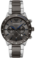 Emporio Armani Chronograph Grey Dial Two Tone Steel Strap Watch For Men - AR11391