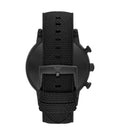 Emporio Armani Luigi Chronograph Black Dial Black Leather Strap Watch For Men - AR11133
