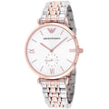 Emporio Armani Retro Silver Dial Two Tone Steel Strap Watch For Men - AR1677