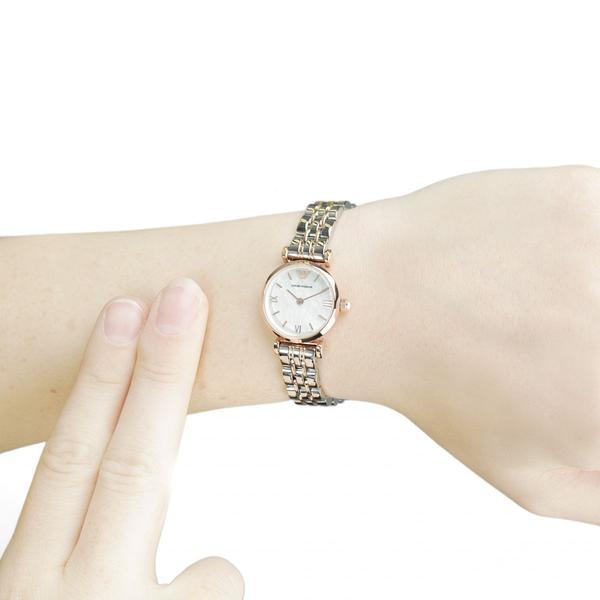 Emporio Armani Gianni Mother of Pearl Dial Two Tone Steel Strap Watch For Women - AR1764
