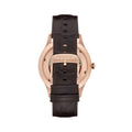 Emporio Armani Epoca White Skeletal Dial Black Leather Strap Watch For Men - AR2073