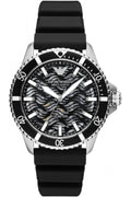 Emporio Armani Meccanico Automatic Black Dial Black Silicone Strap Watch For Men - AR60062