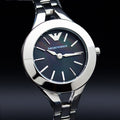 Emporio Armani Classic Quartz Black Dial Silver Steel Strap Watch For Women - AR7328