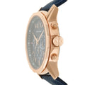 Armani Exchange Banks Chronograph Blue Dial Blue Leather Strap Watch For Men - AX1723