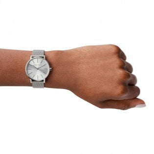 Armani Exchange Lola Analog Silver Dial Silver Mesh Strap Watch For Women - AX5535