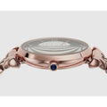Emporio Armani Gianni T-Bar Quartz Crystals Black Dial Gold Steel Strap Watch For Women - AR11423
